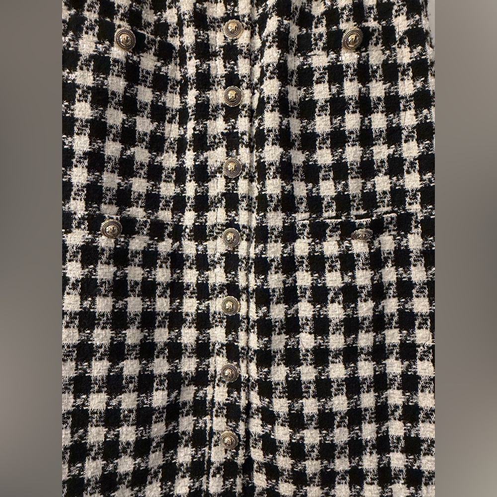 New Chic and Classic Reformation Tropez Tweed Shift Dress Black Checkered - Picture 7 of 11